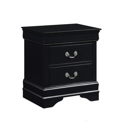 Table de chevet à finition noire 1Pc