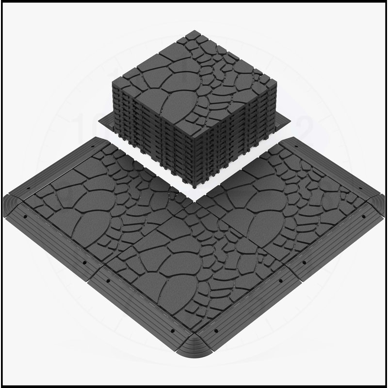 Interlocking Patio Deck Tiles for Versatile Outdoor Spaces, Quick Installation, Grey
