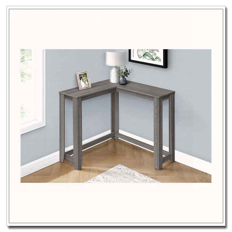 Accent Table, Console, Entryway, Narrow, Corner, Living Room, Bedroom, Grey Laminate, Contemporary, Modern, Gray