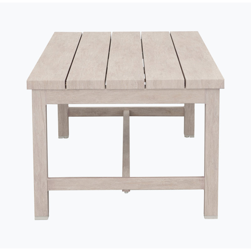 Durable Aluminum Coffee Table Solid ConstructionWeatherResistant Surface ed Birch Look