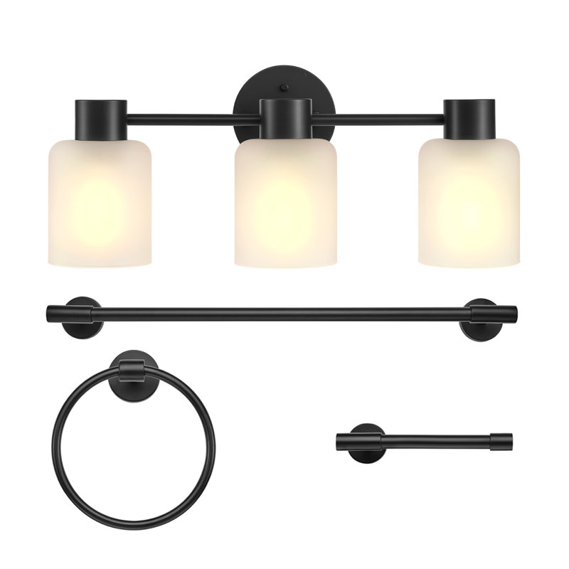 4-Piece Matte Black Bath Set