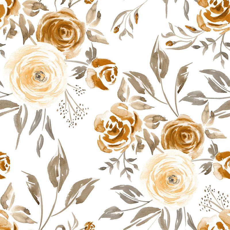 Panneau de papier peint Fleurs, L 125 po x l 25 po