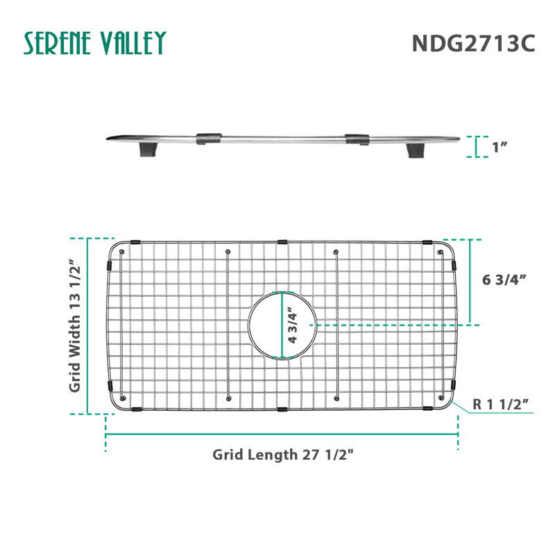 Grille d'évier 27,52 po x 13,5 po