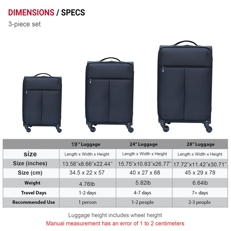 Valise Oxford en tissu noir (sans verrou de mot de passe)