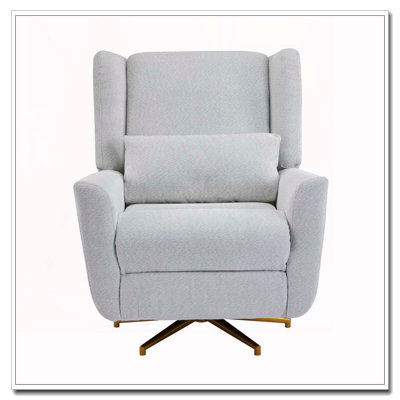 Power Recliner Chair Swivel,Upholstered 360° Swivel Recliner With Gold 5 Star Base