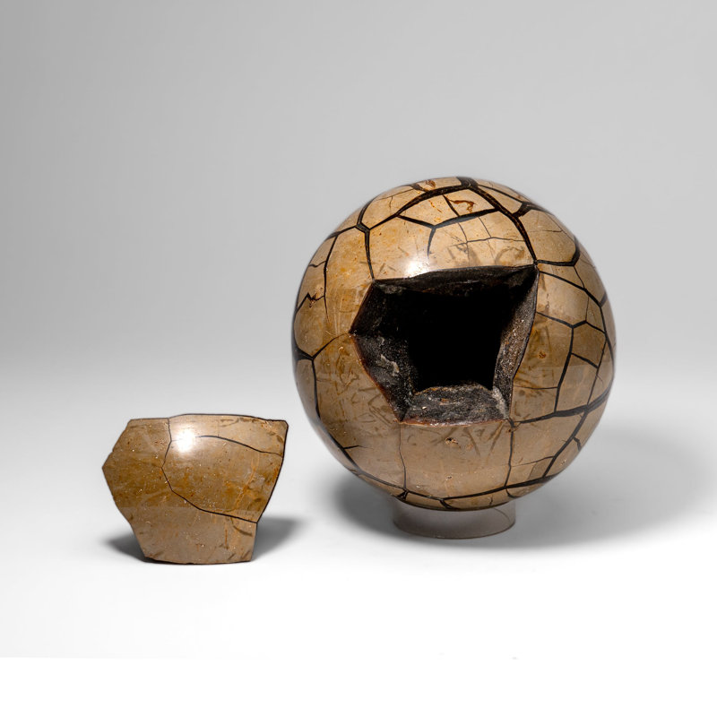 Septarian Druzy Geode Sphere From Madagascar (16.5 Lbs)