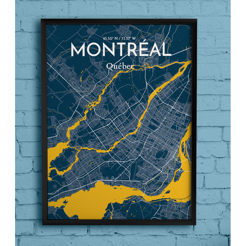 Montreal City Map - No Frame Print, 70 cm H x 50 cm W