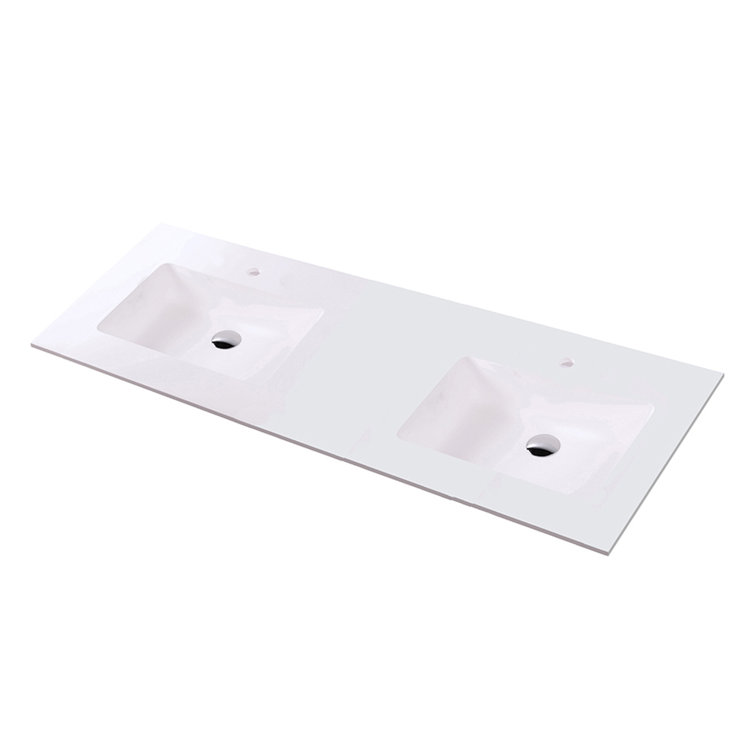 LACAVA Kubitop 22'' Solid Surface Rectangular Bathroom Sink with Overflow