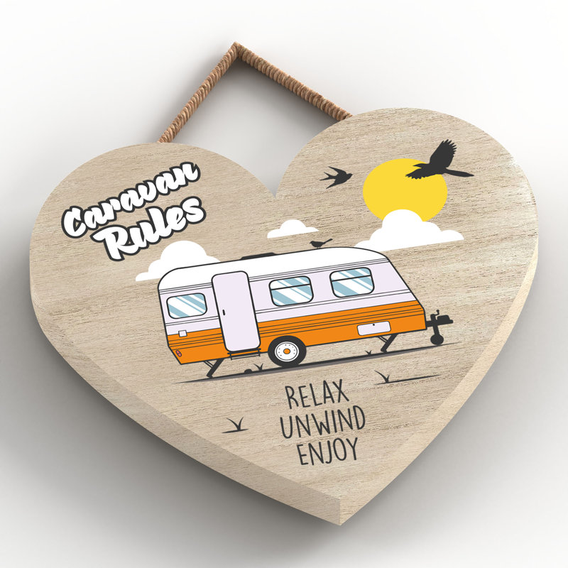 Caravan Rules - Print on MDF, 9cm H x 10cm W x 0.5cm D