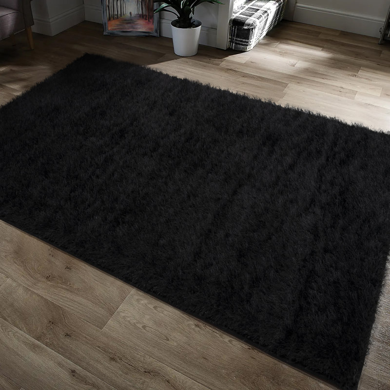 Hoxie Majestic Black Rug, Rectangle 60 x 110cm