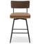Swivel Upholstered Counter Stool with Metal Frame-1034074894