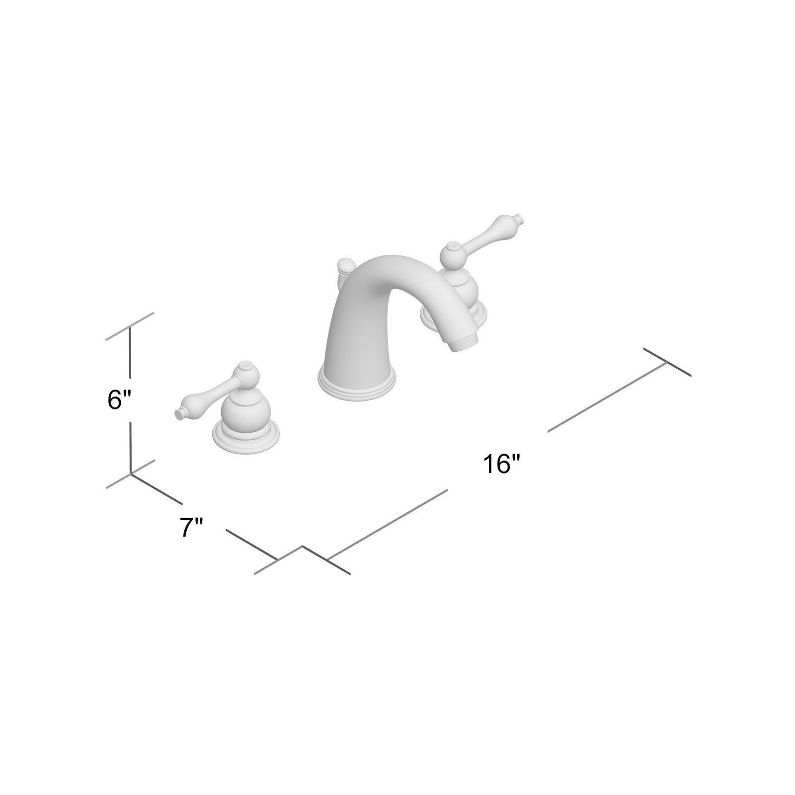 Victorian Widespread Bathroom Faucet with Drain, Polished Chrome