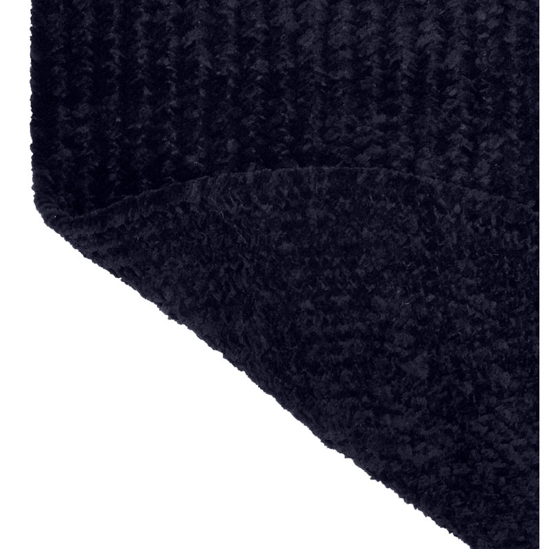 Tapis tressé en chenille de polyester Ormiston - bleu marine, Ovale 30 po x 50 po