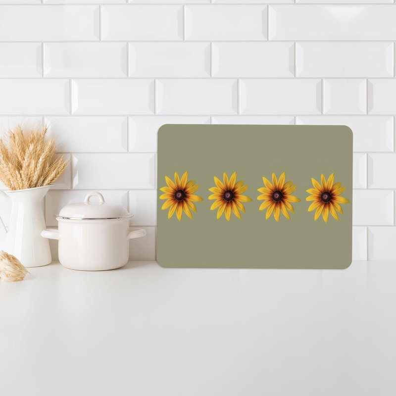 Planche à découper de style bohémien de style floral jaune en verre de qualité supérieure, idéale pour la cuisine et la décoration intérieure