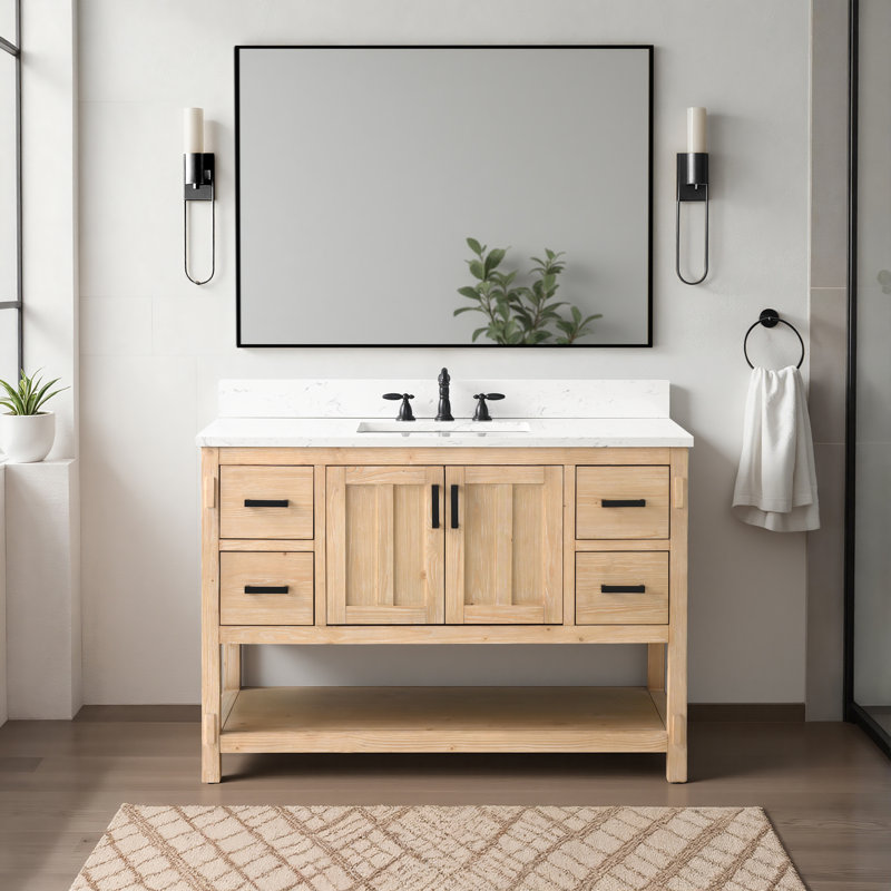 Marissa 48" Freestanding Single Bathroom Vanity with Engineered Stone Top