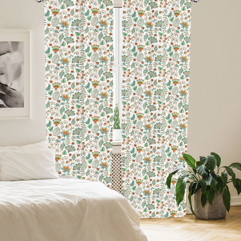 Paire de rideaux semi-transparents avec passe-tringle, 28 po x 95 po