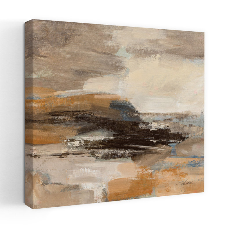 Cannelle, rivage I, art abstrait océanique côtier, H 24 po x l 24 po