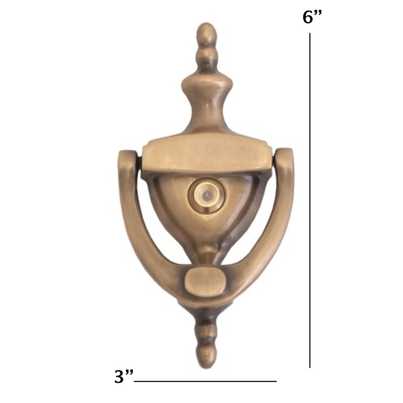 Traditional Brass Door Knocker, Antique Brass