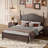 Wood Platform Bed Frame,Retro Style Platform Bed With Wooden Slat Support-800915624-780869102