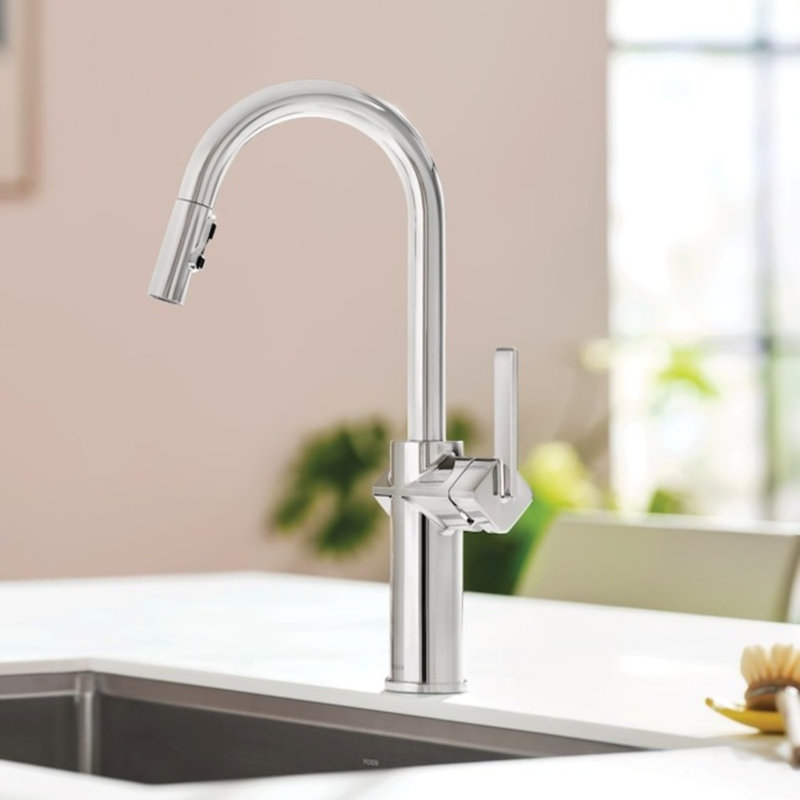 Moen Joric Single Handle Deck-mount Pull-down Kitchen Faucet with Sprayer ( Deck Plate Included ), Chrome