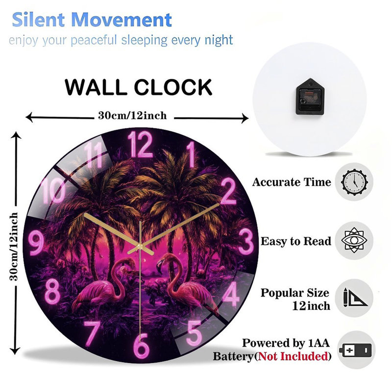 Horloge murale en verre Neon