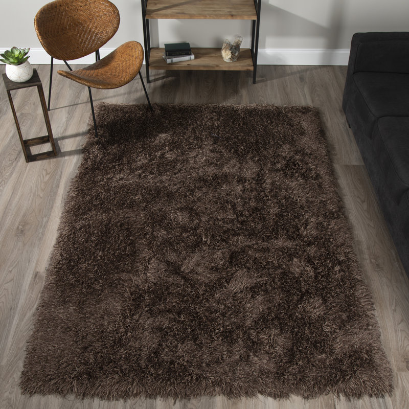 Tapis brun touffeté à la main Petrey, Rectangle 5 pi x 7 pi 6 po