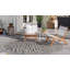 Tapis unique de la collection Outdoor (rond 4 pi 1 po, noir / ivoire)
