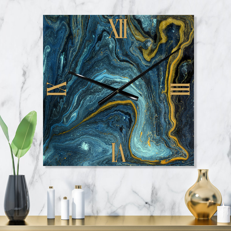 Agathe Ripple Golden Rivers - Horloge murale moderne, Très grand