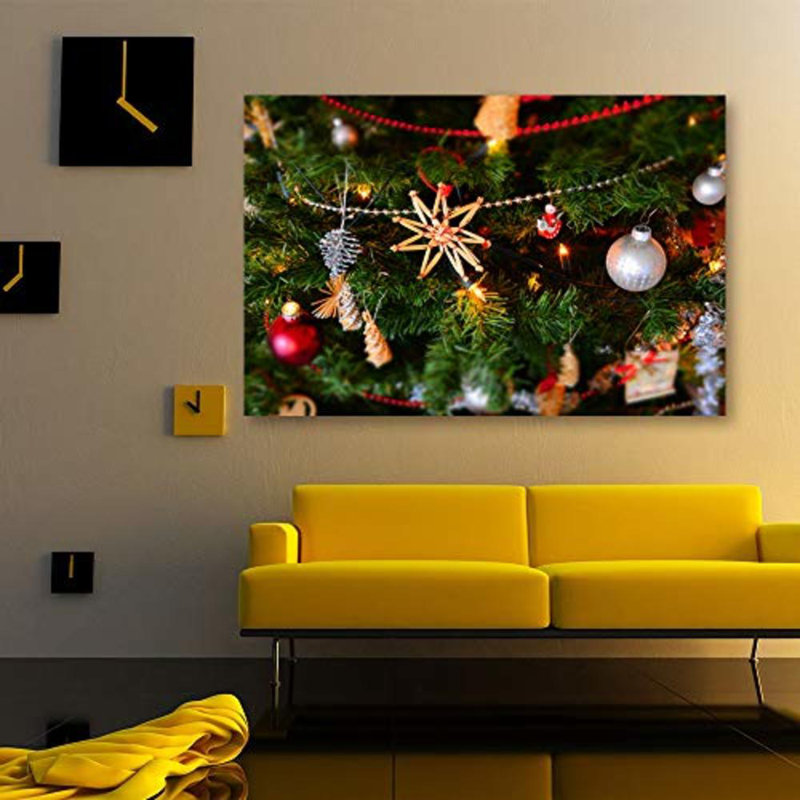Christmas Holiday Celebration Tree X02 - Wrapped Canvas Photograph, 16" H x 24" W