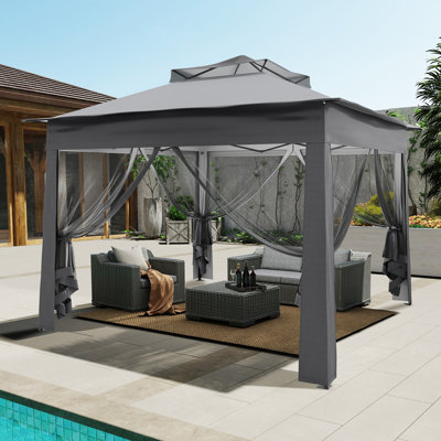 Garden Folding Gazebo, Heavy Duty Tent Pop Up Canopy, Waterproof Upf 50+, For Party