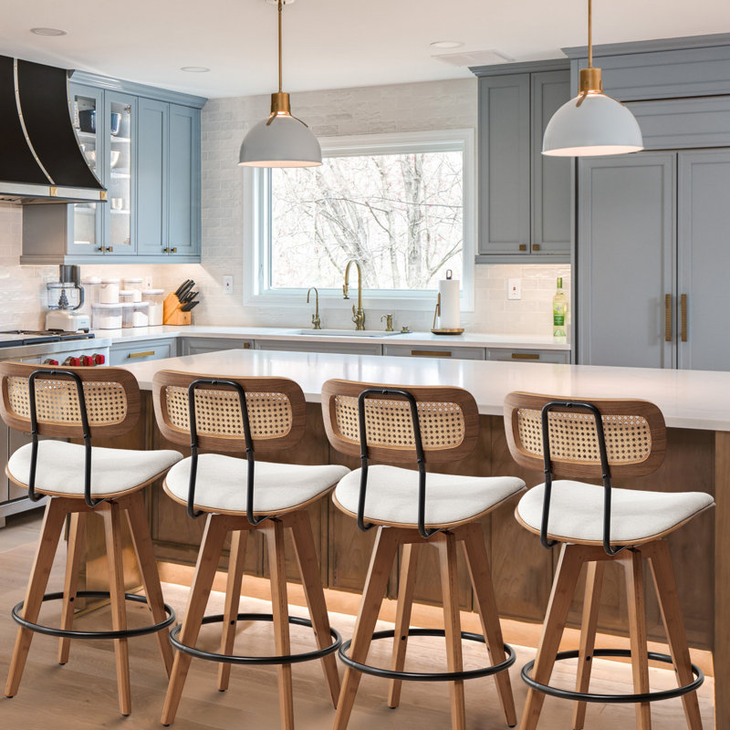Sirine 66.8cm Swivel Bar Stool, Beige