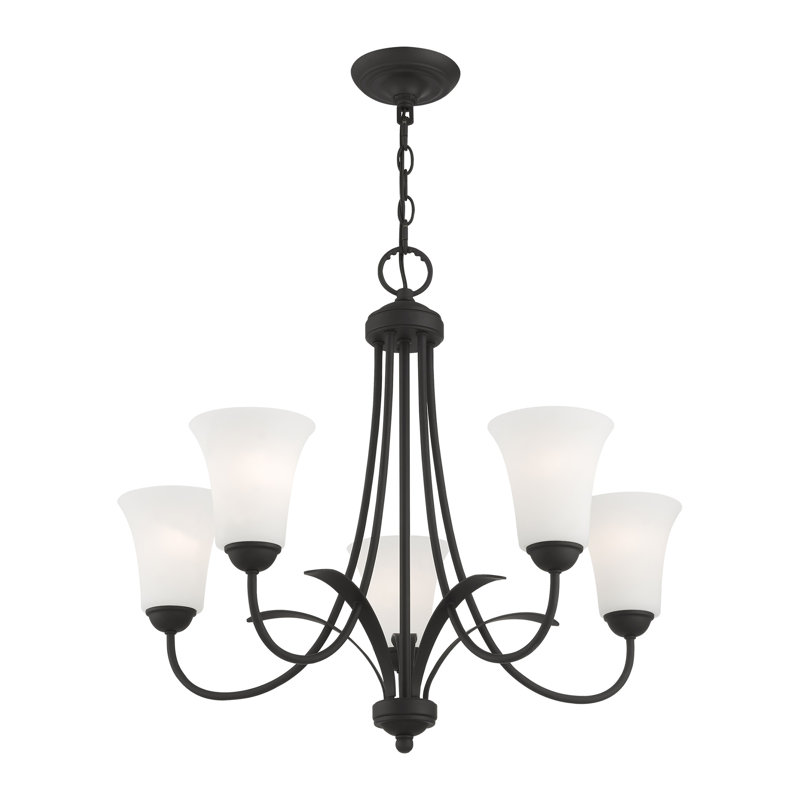Bullis 5 - Light Dimmable Classic / Traditional Chandelier, Black