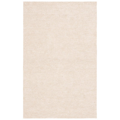 Nefretiri Natural Fiber Hand Tufted Jute Cotton Solid Color Rug in Bleach/Natural