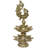 14" Brass Peacock Oil Lamp with Double-Layer Wicks | Handmade South Indian Annam Vilakku for Puja Room, Temple & Meditation Decor-175499672