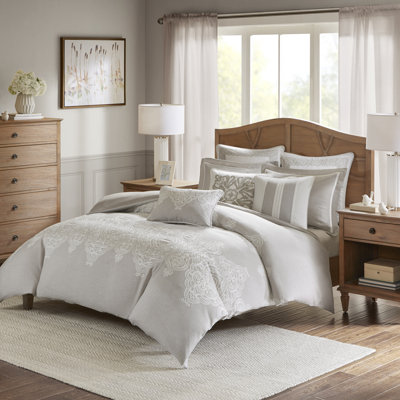Madison Park Signature Barely There Natural Oversized & Overfilled 9-Piece King Comforter Set