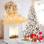 Arbre de Noël floqué pré-éclairé avec lumières blanches chaudes, pointes en PVC, fil mémoire dépliable automatiquement, support facile à assembler et support en métal stable - décor des Fêtes enneigé-1220448023