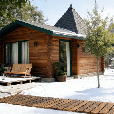 Allée de jardin en bois 8 pi, passage en bois franc antidérapant pour mariage dans la cour arrière, brun foncé