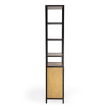 Hans Narrow Wood and Iron 84"Hx 17"W Etagere Bookcase