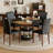 Table And Chair Set.A 47.3-Inch Diameter Modern Spliced Color Circular Dining Table - Double-Layer Storage.Paired With Technology Fabric Dining Chairs, Simple And Versatile, Comfortable.-858491781-858491783