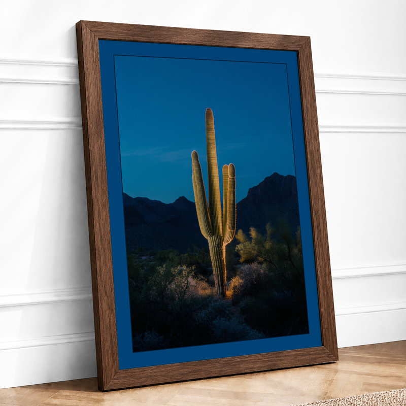 Desert Sentinel Minimalist - Framed Print, Walnut, A3 - 42.0 x 29.7 cm