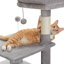 Arbre à chat 0259 avec hamac, 2 perchoirs, poteaux à griffer et grand condo, gris, pour chats d'intérieur jusqu'à 40 lb