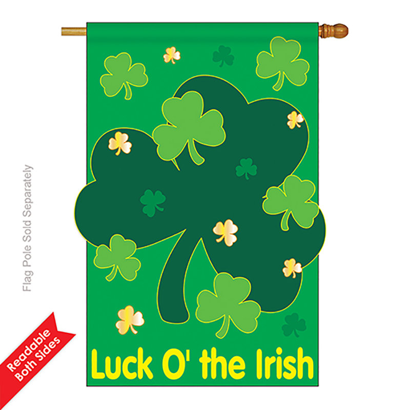 Mardiros Double Sided 40'' H x 28'' W Polyester St. Patrick's Day House Flag