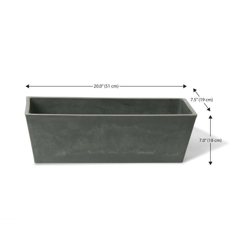 Cara Handmade Planter Box, 7" H x 20" W x 7.5" D, Dark Brown