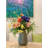 Artificial Faux Flowers in Vase, Silk Flower Arrangement Artificial Floral Table Centerpiece
