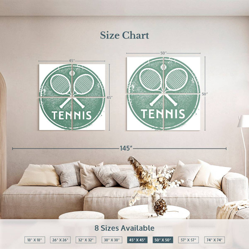 Kema Tennis Typography, 50" H x 50" W