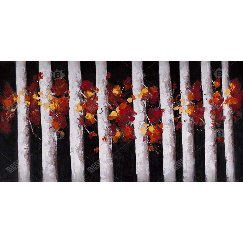 Trees and fall leaves - 15.75"x31.50" Desk mat