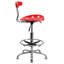Vibrant Chrome Drafting Stool with Tractor Seat-950771687