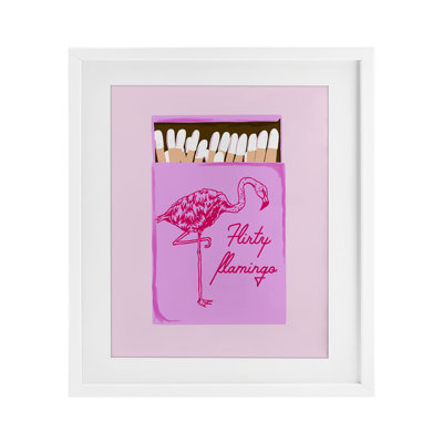«Flirty Flamingo Pink Matchbox», reproduction encadrée sous verre, conception de Cherrywood Lane