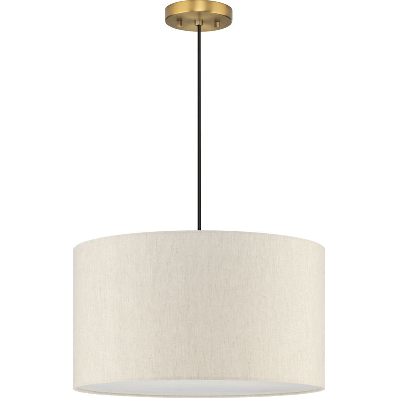 Luminaire suspendu cylindrique à 3 lumières, Or