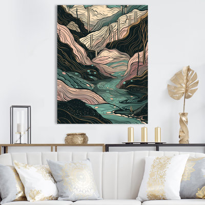 Symphonie linéaire verte IV sur toile
